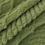 Plush Fleece Sofa Cover with 3D Cable Knit Texture Soft Cozy Warm Sofa Throw Blanket