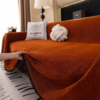 Solid Color Chenille Sofa Cover Blanket Furniture Covers for Sofas and Loveseats