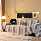 Thickened Coral Fleece Sofa Throw Cover Slipcover Warm Jacquard Cozy Couch Cover Blankets