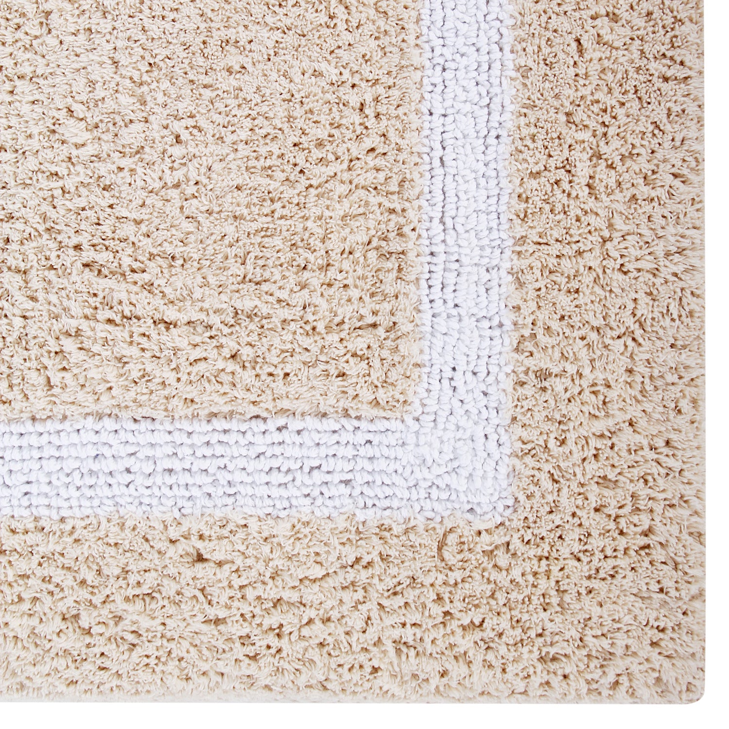 Better Trends 100% Cotton Hotel Collection Bath Mats, Sand & White - Tufted, Absorbent Reversible Mat, Machine Washable, Quick-Dry, Great For Bath, Shower, Bedroom, Dog Or Door Mat, 30' Round