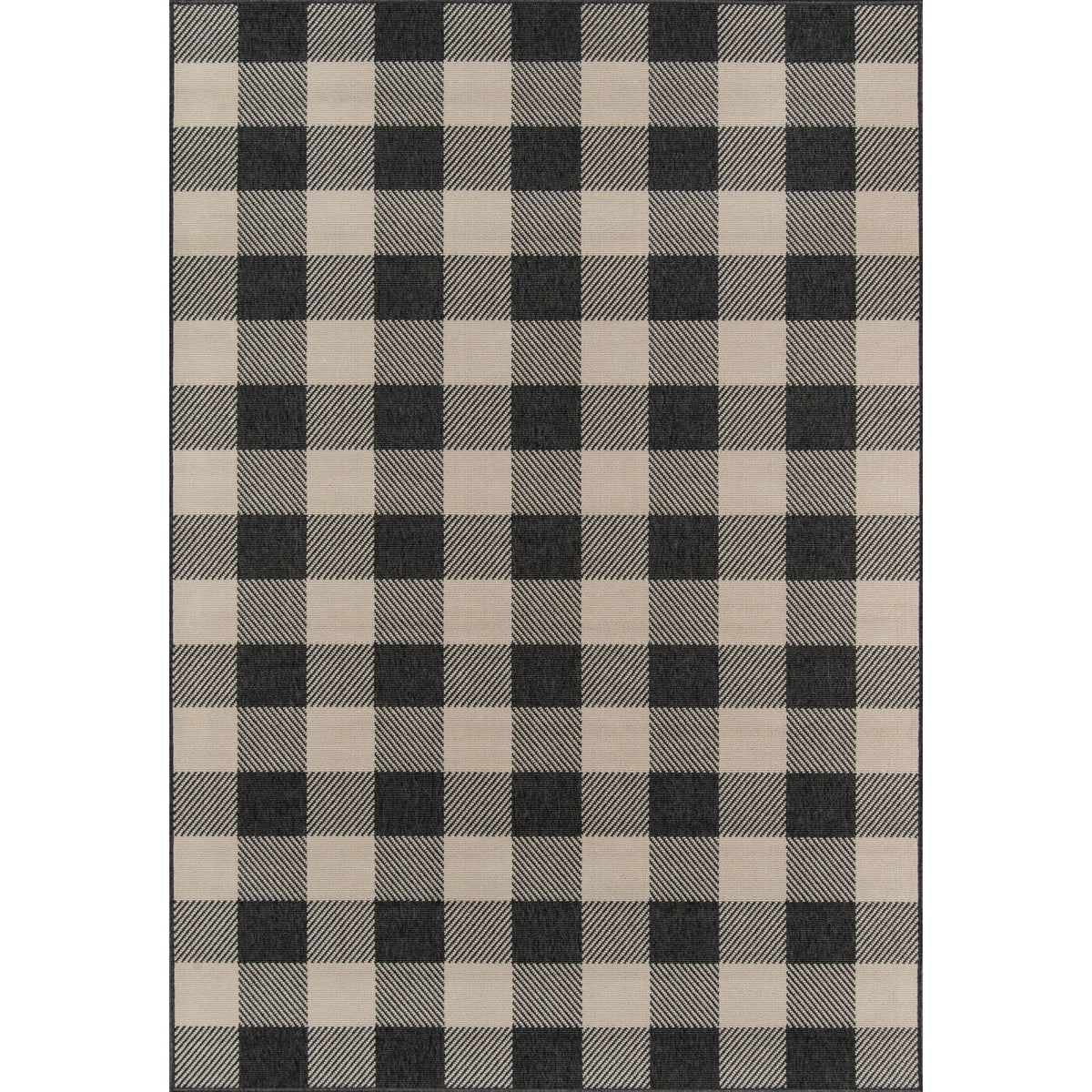 Momeni Baja Baj25 Charcoal Buffalo Check 710 Inch  X 1010 Inch