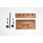 4 Bottle Rustic Farmhouse Wall Mounted Wine Rack with Glass Holder