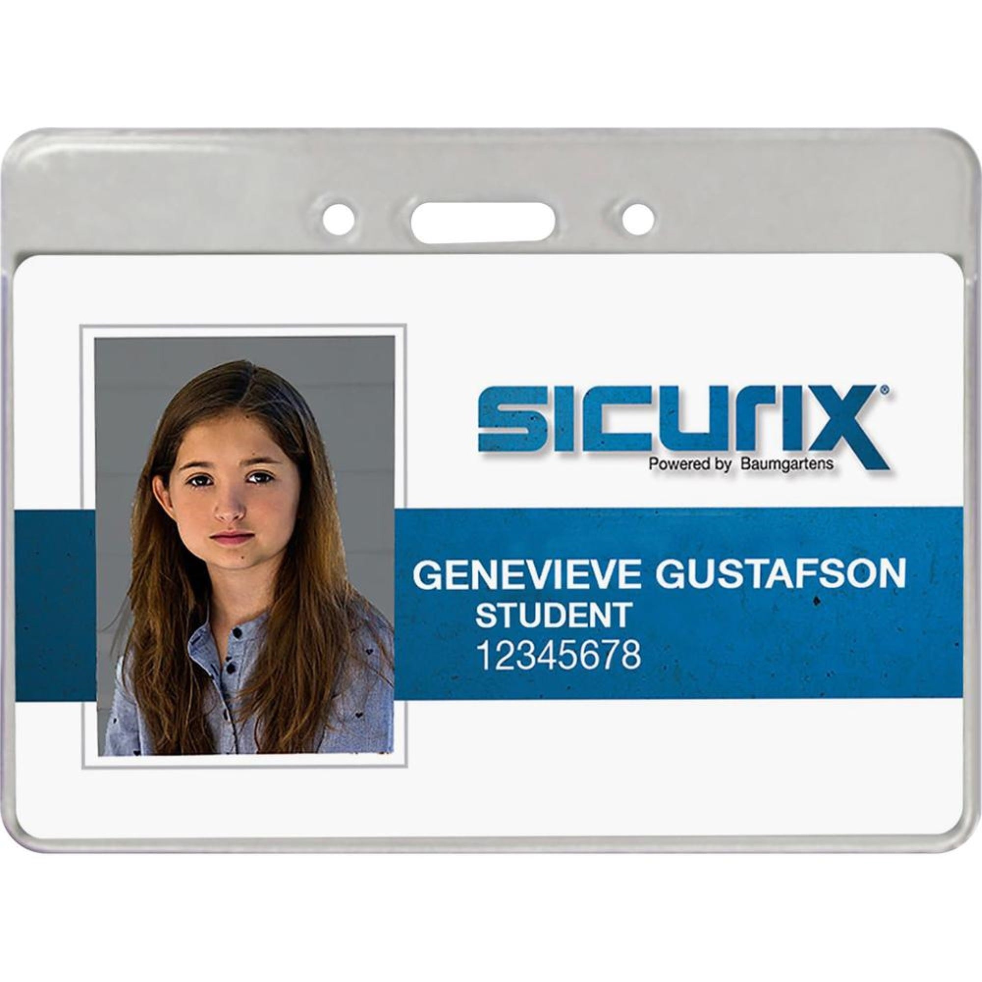 Sicurix Proximity Badge Holder - Support 3.50 X 2.37 Media - Horizontal - Vinyl - 50 / Pack - Clear