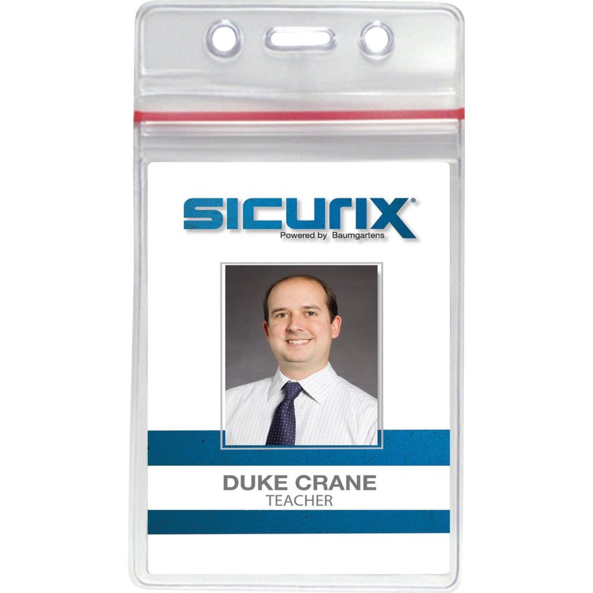 Sicurix Sealable Id Badge Holder - Support 2.62 X 3.75 Media - Vertical - Vinyl - 50 / Pack - Clear