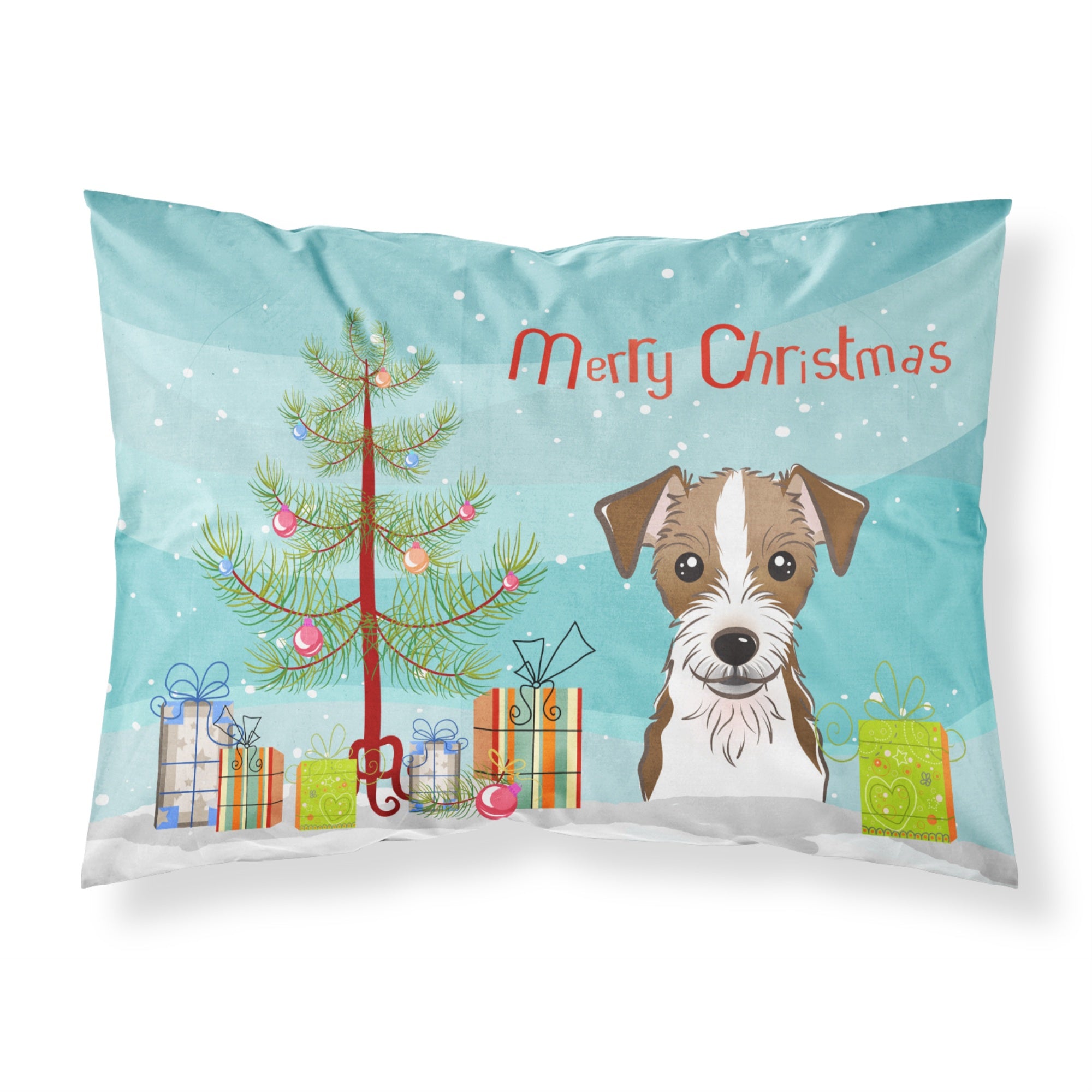 'Caroline'S Treasures Bb1574Pillowcase Christmas Tree And Jack Russell Terrier Fabric Standard Pillowcase, Large, Multicolor'