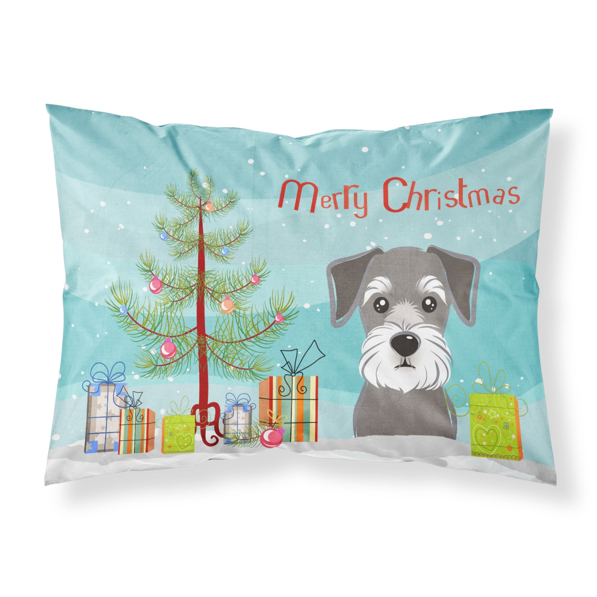 'Caroline'S Treasures Bb1578Pillowcase Christmas Tree And Schnauzer Fabric Standard Pillowcase, Large, Multicolor'