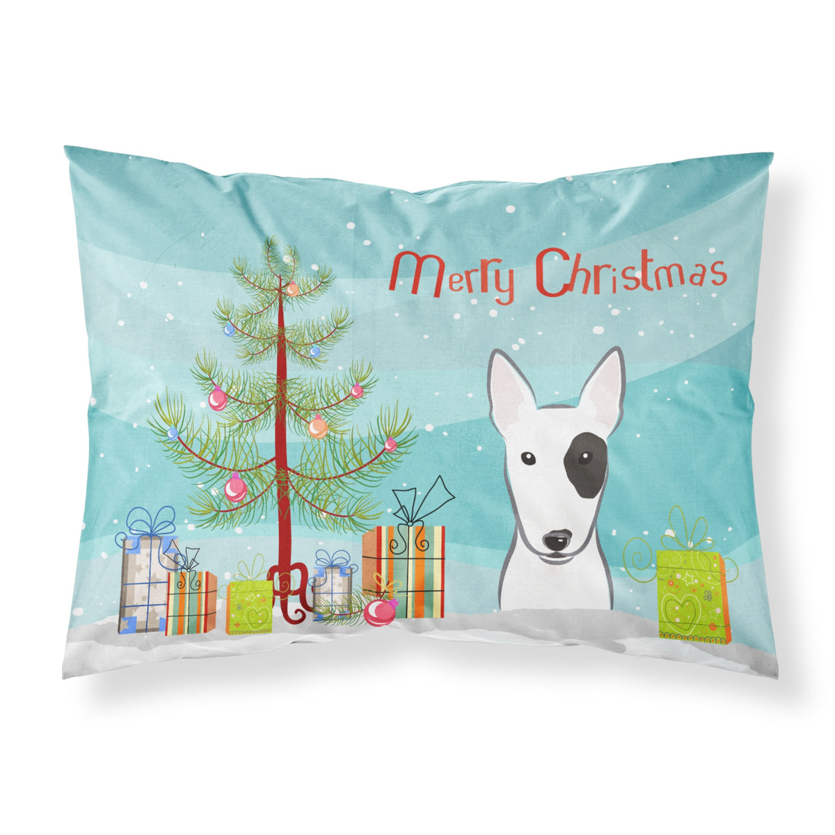 'Caroline'S Treasures Bb1581Pillowcase Christmas Tree And Bull Terrier Fabric Standard Pillowcase, Large, Multicolor'