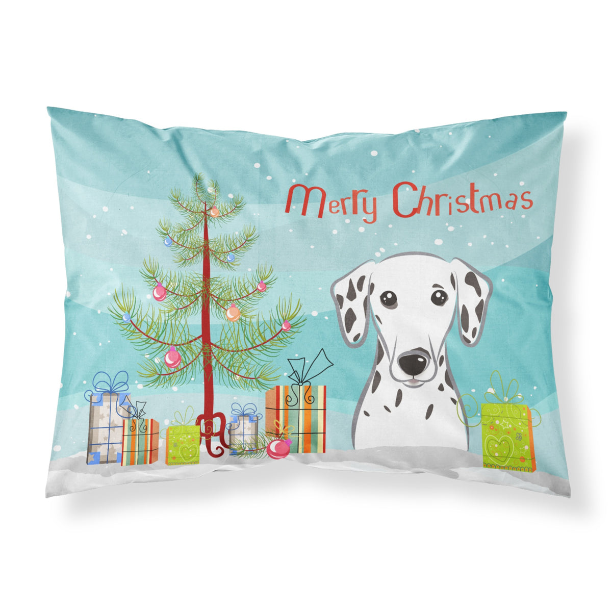 'Caroline'S Treasures Bb1582Pillowcase Christmas Tree And Dalmatian Fabric Standard Pillowcase, Large, Multicolor'