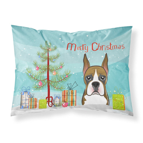 'Caroline'S Treasures Bb1595Pillowcase Christmas Tree And Boxer Fabric Standard Pillowcase, Large, Multicolor'