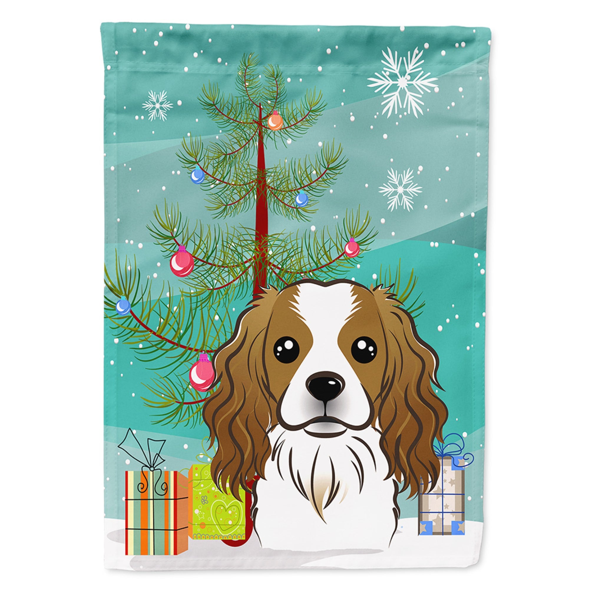 'Caroline'S Treasures Bb1596Gf Christmas Tree And Cavalier Spaniel Garden Flag, Small, Multicolor'