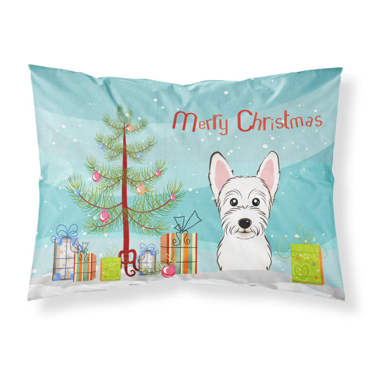 'Caroline'S Treasures Bb1598Pillowcase Christmas Tree And Westie Fabric Standard Pillowcase, Large, Multicolor'