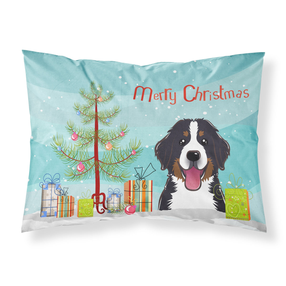 'Caroline'S Treasures Bb1609Pillowcase Christmas Tree And Bernese Mountain Dog Fabric Standard Pillowcase, Large, Multicolor'