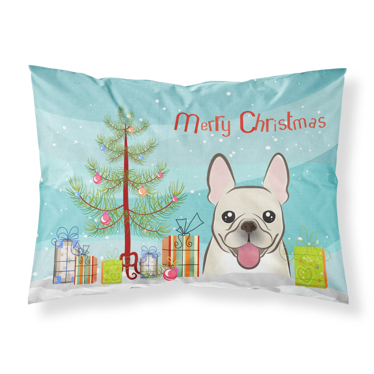 'Caroline'S Treasures Bb1610Pillowcase Christmas Tree And French Bulldog Fabric Standard Pillowcase, Large, Multicolor'