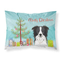 'Caroline'S Treasures Bb1613Pillowcase Christmas Tree And Border Collie Fabric Standard Pillowcase, Large, Multicolor'