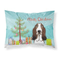 'Caroline'S Treasures Bb1615Pillowcase Christmas Tree And Basset Hound Fabric Standard Pillowcase, Large, Multicolor'