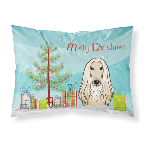'Caroline'S Treasures Bb1616Pillowcase Christmas Tree And Afghan Hound Fabric Standard Pillowcase, Large, Multicolor'