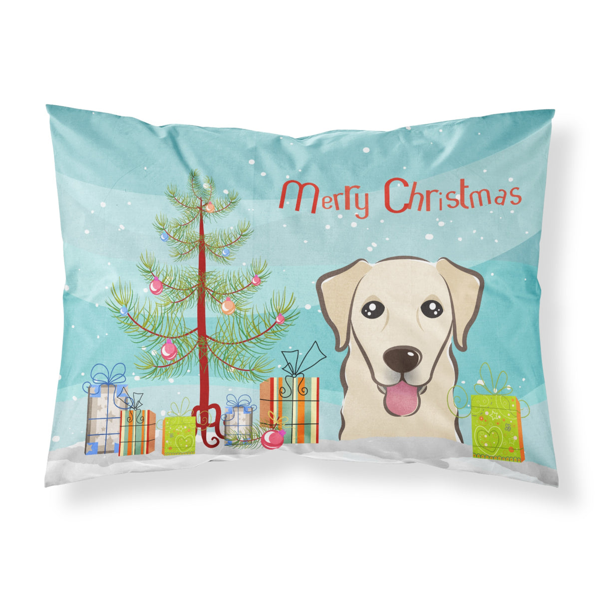 'Caroline'S Treasures Bb1624Pillowcase Christmas Tree And Golden Retriever Fabric Standard Pillowcase, Large, Multicolor'