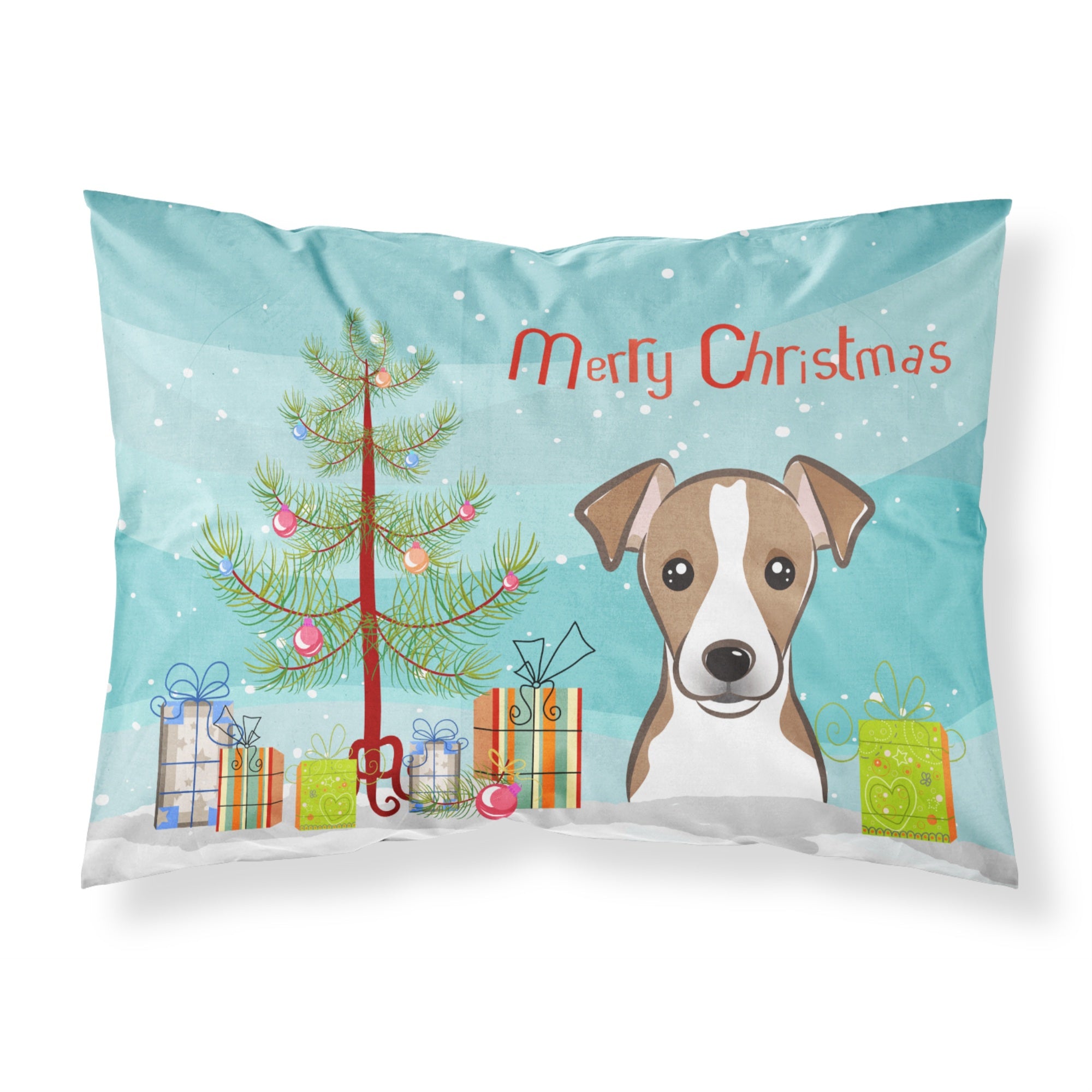 'Caroline'S Treasures Bb1632Pillowcase Christmas Tree And Jack Russell Terrier Fabric Standard Pillowcase, Large, Multicolor'