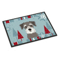 'Caroline'S Treasures Winter Holiday Schnauzer Indoor Or Outdoor Mat, 18 By 27'', Multicolor'
