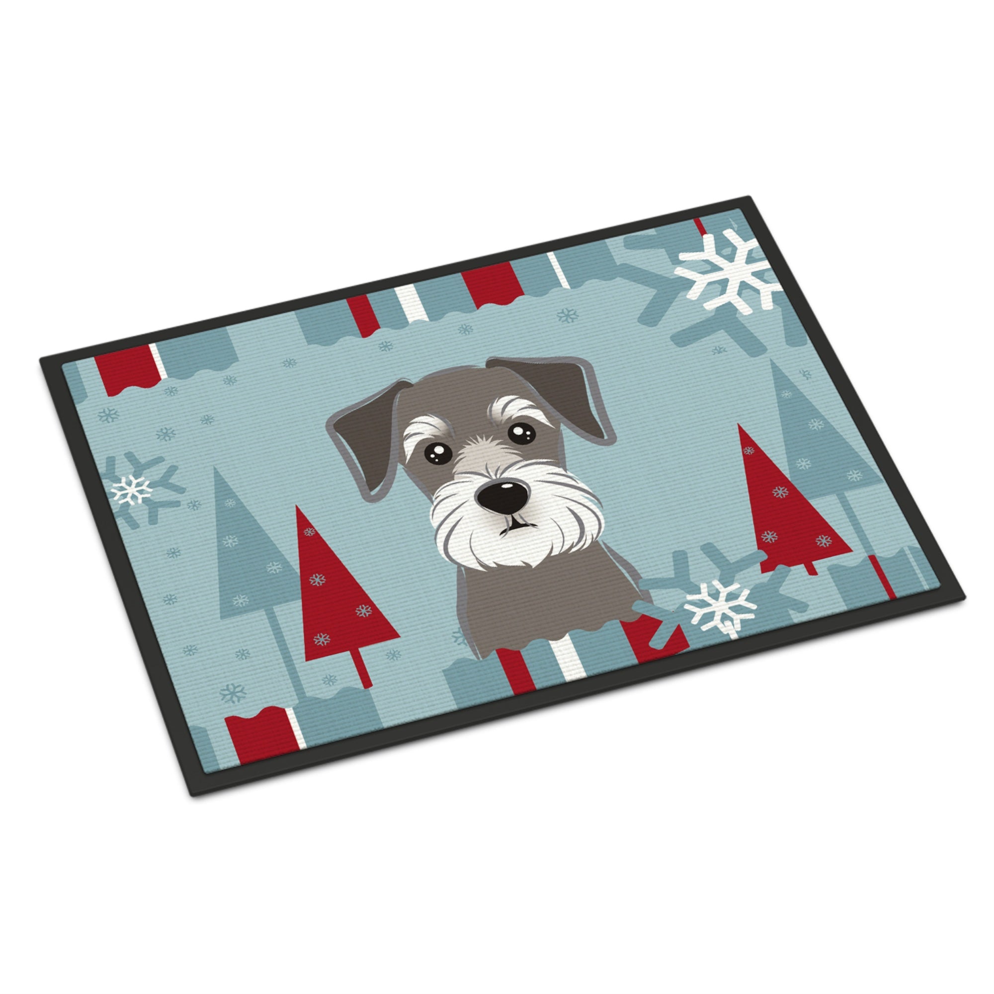 'Caroline'S Treasures Winter Holiday Schnauzer Indoor Or Outdoor Mat, 18 By 27'', Multicolor'