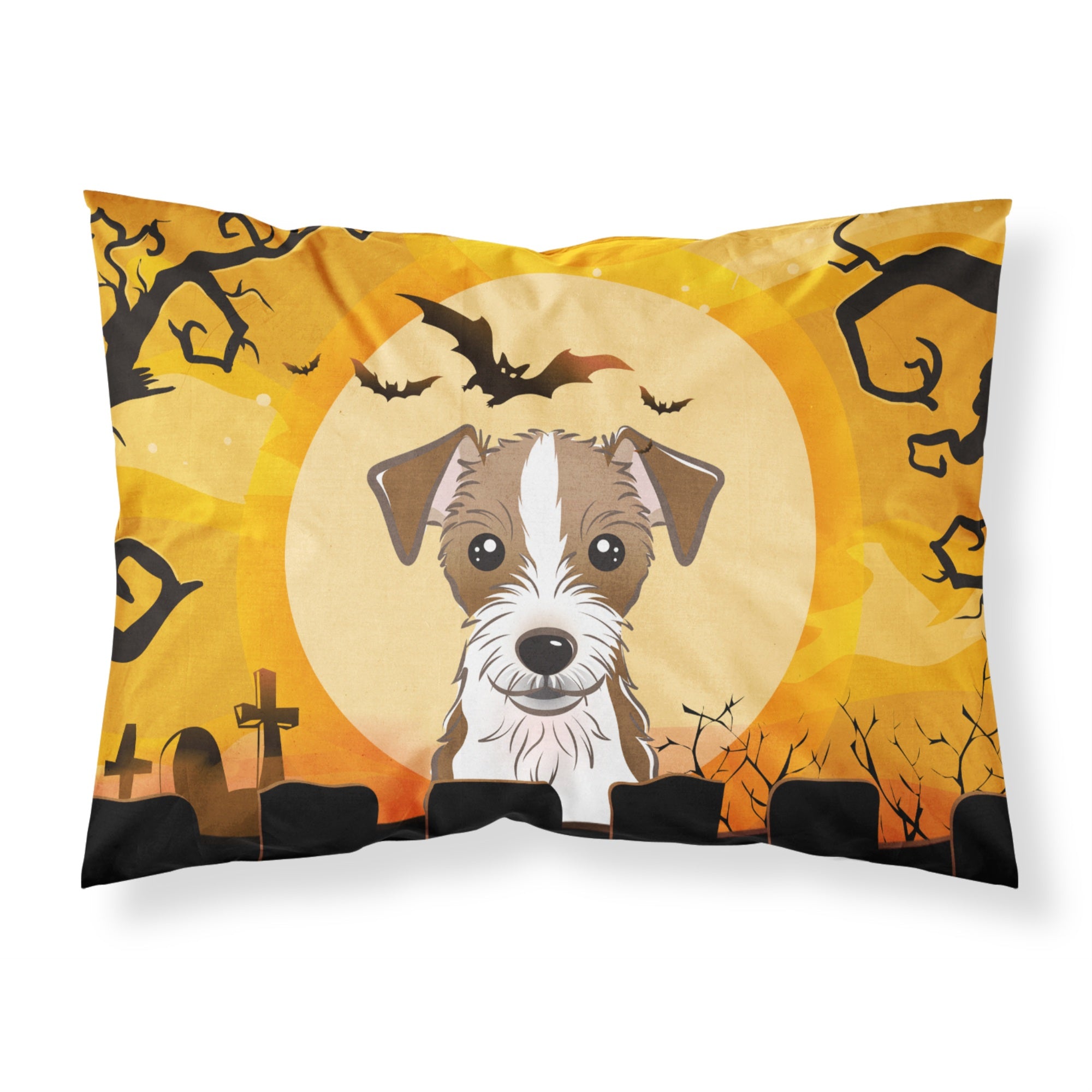 'Caroline'S Treasures Bb1760Pillowcase Halloween Jack Russell Terrier Fabric Standard Pillowcase, Large, Multicolor'