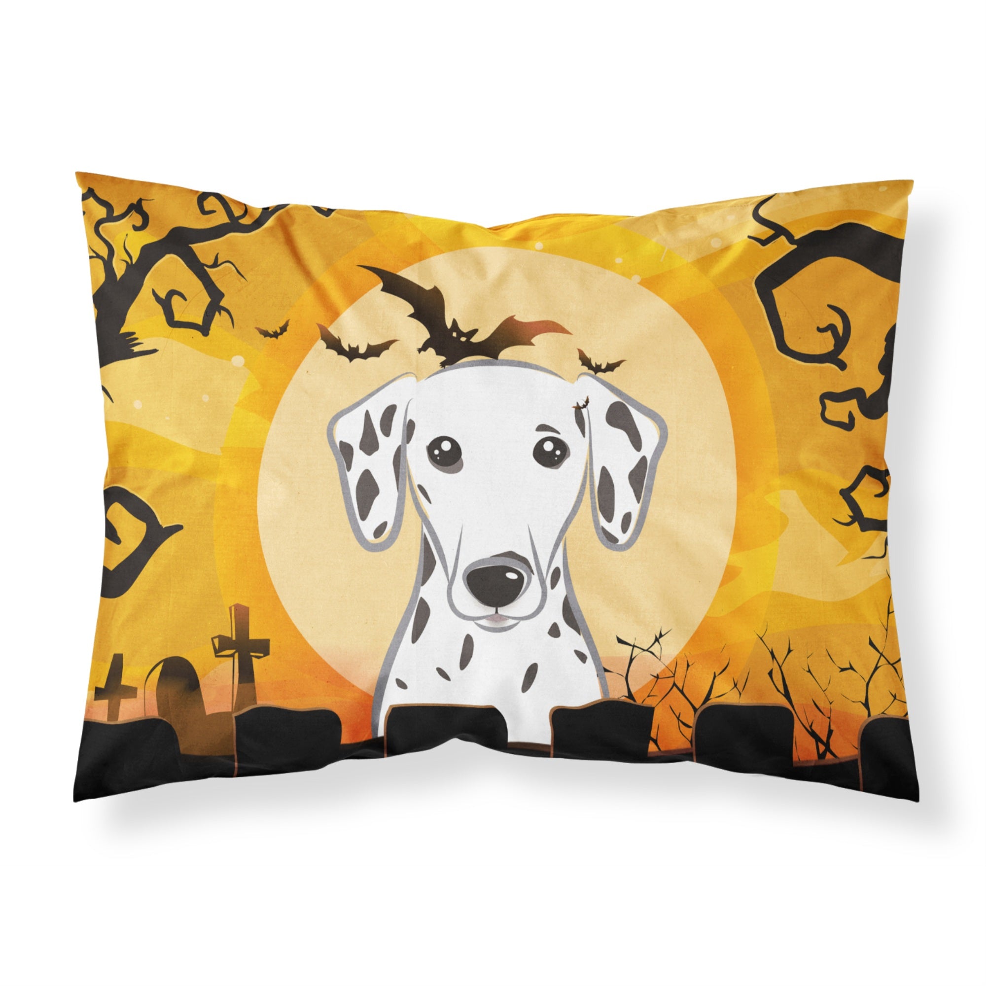 'Caroline'S Treasures Bb1768Pillowcase Halloween Dalmatian Fabric Standard Pillowcase, Large, Multicolor'