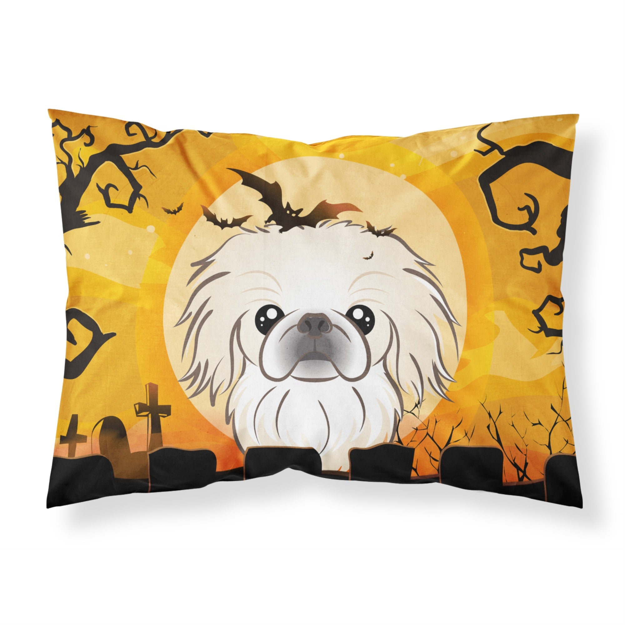 'Caroline'S Treasures Bb1779Pillowcase Halloween Pekingese Fabric Standard Pillowcase, Large, Multicolor'