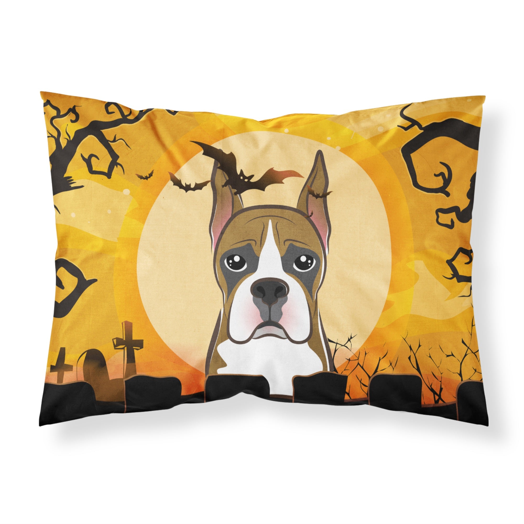 'Caroline'S Treasures Bb1781Pillowcase Halloween Boxer Fabric Standard Pillowcase, Large, Multicolor'