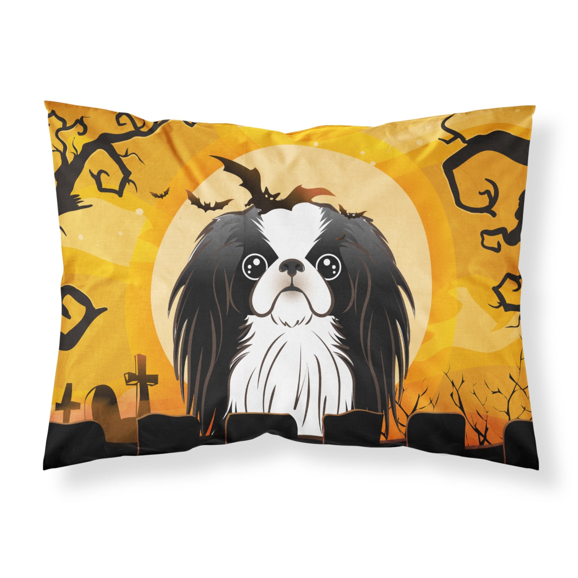 'Caroline'S Treasures Bb1788Pillowcase Halloween Japanese Chin Fabric Standard Pillowcase, Large, Multicolor'