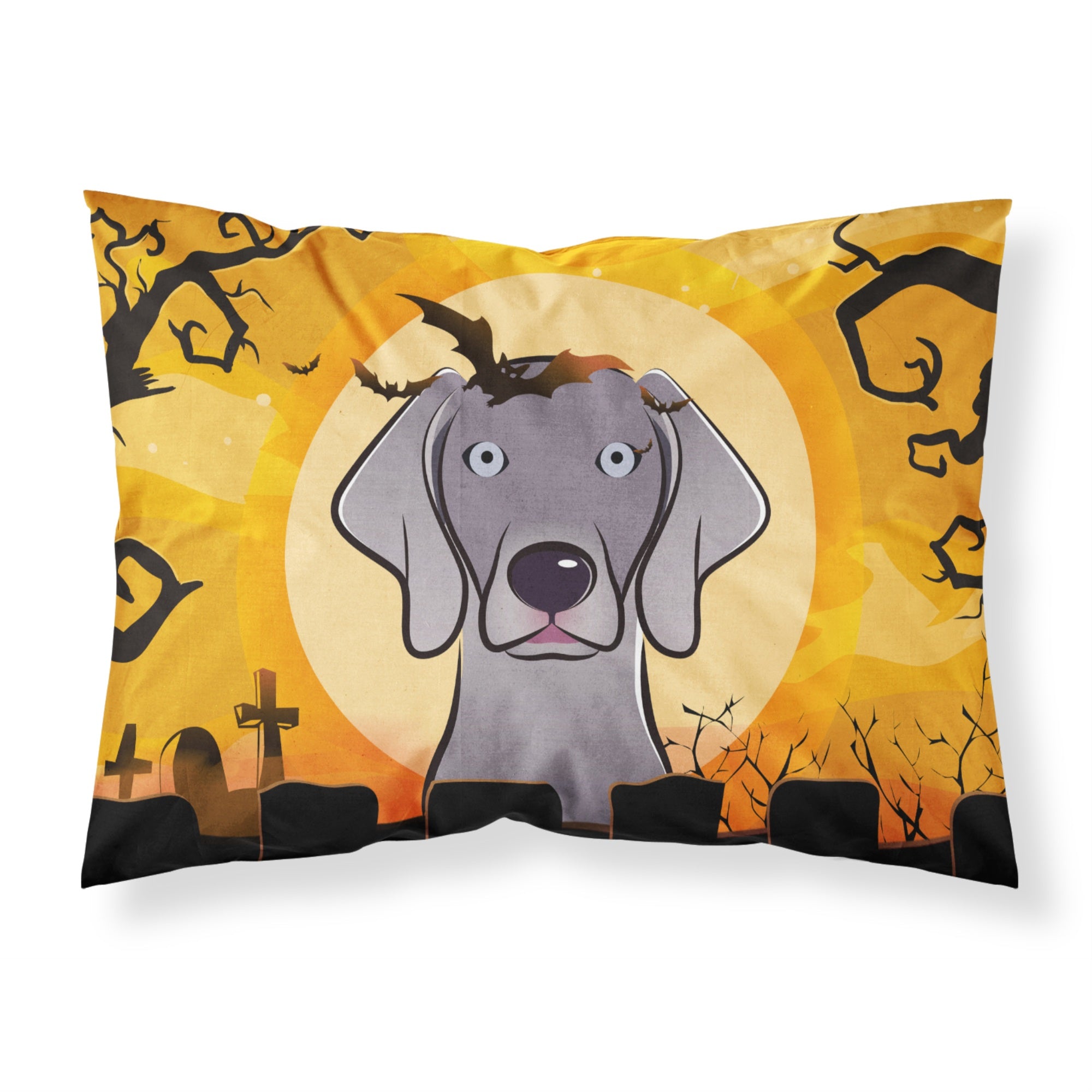 'Caroline'S Treasures Bb1789Pillowcase Halloween Weimaraner Fabric Standard Pillowcase, Large, Multicolor'
