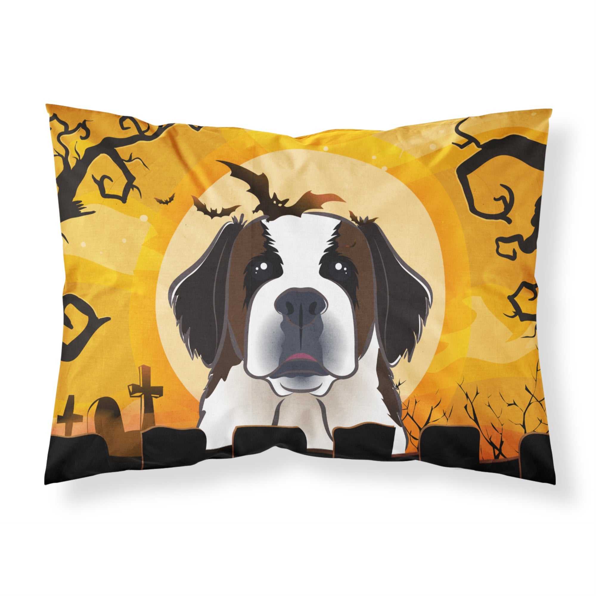 'Caroline'S Treasures Bb1804Pillowcase Halloween Saint Bernard Fabric Standard Pillowcase, Large, Multicolor'