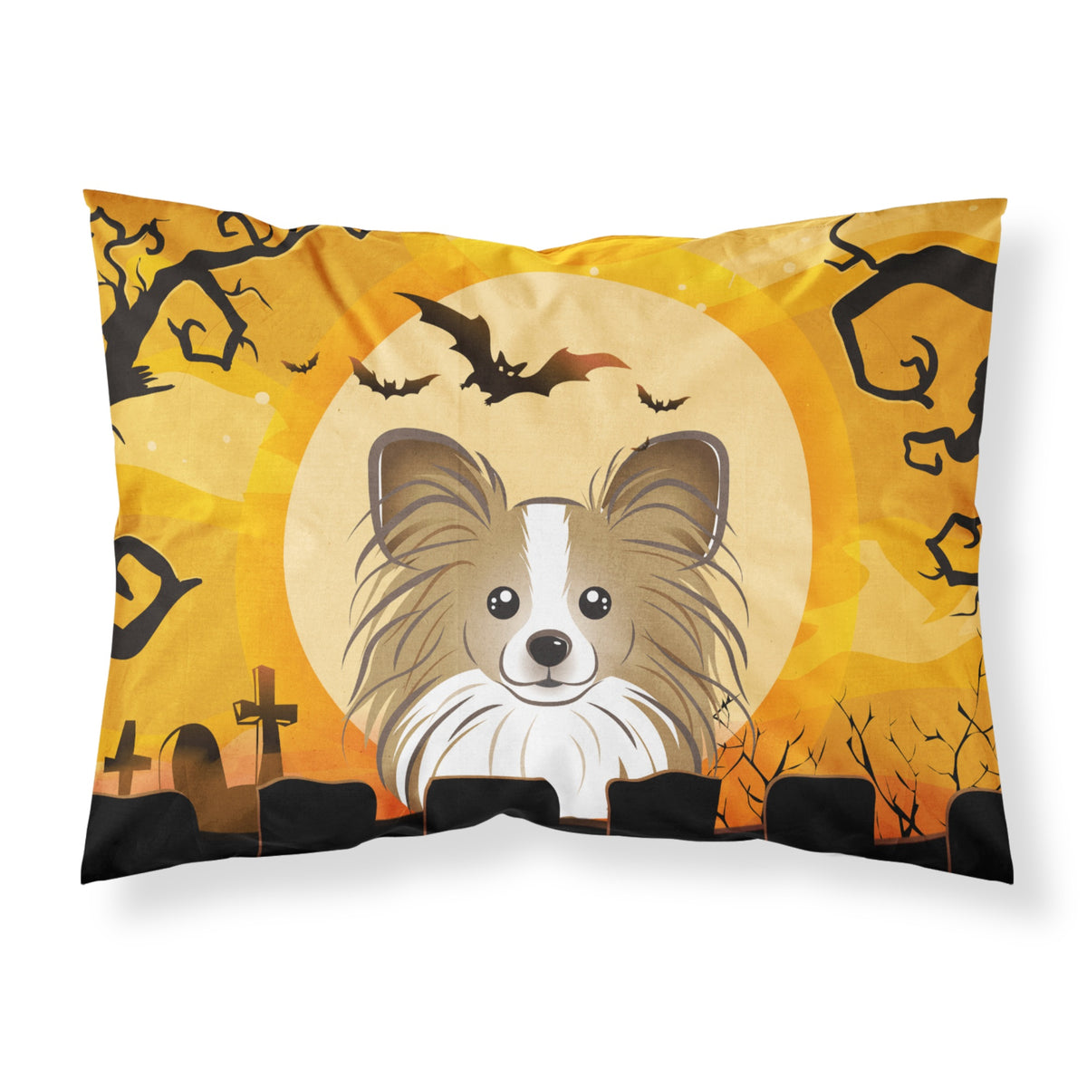 'Caroline'S Treasures Bb1806Pillowcase Halloween Papillion Fabric Standard Pillowcase, Large, Multicolor'