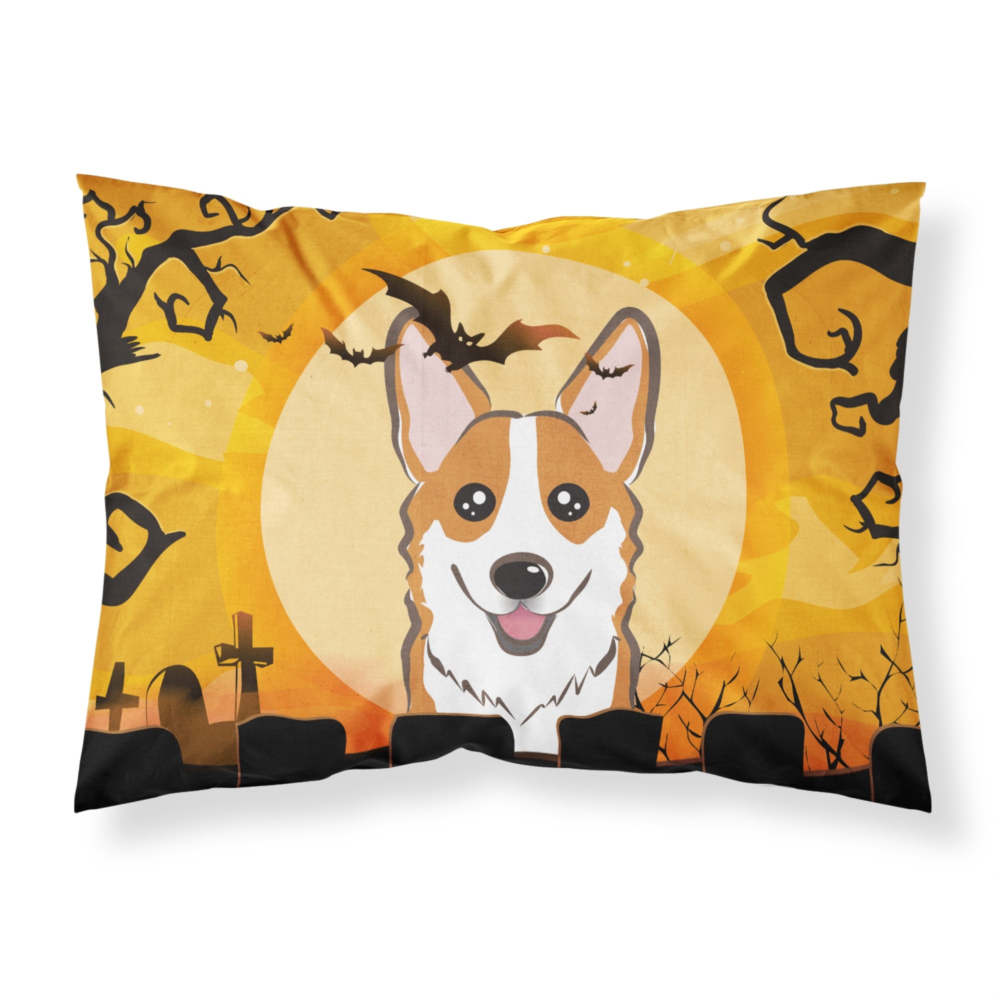 'Caroline'S Treasures Bb1812Pillowcase Halloween Red Corgi Fabric Standard Pillowcase, Large, Multicolor'