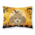 'Caroline'S Treasures Bb1814Pillowcase Halloween Chocolate Brown Poodle Fabric Standard Pillowcase, Large, Multicolor'