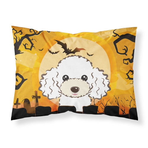 'Caroline'S Treasures Bb1815Pillowcase Halloween White Poodle Fabric Standard Pillowcase, Large, Multicolor'