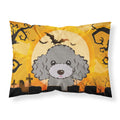 'Caroline'S Treasures Bb1817Pillowcase Halloween Silver Gray Poodle Fabric Standard Pillowcase, Large, Multicolor'