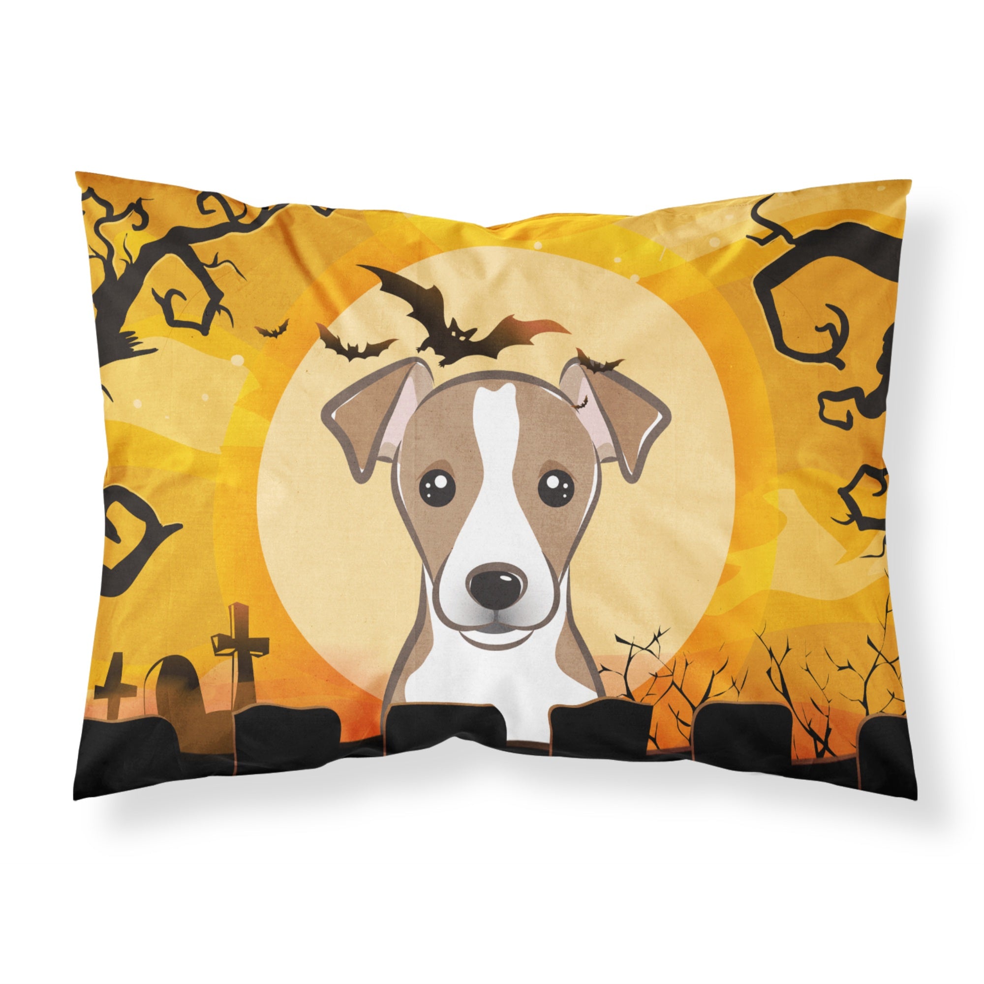 'Caroline'S Treasures Bb1818Pillowcase Halloween Jack Russell Terrier Fabric Standard Pillowcase, Large, Multicolor'
