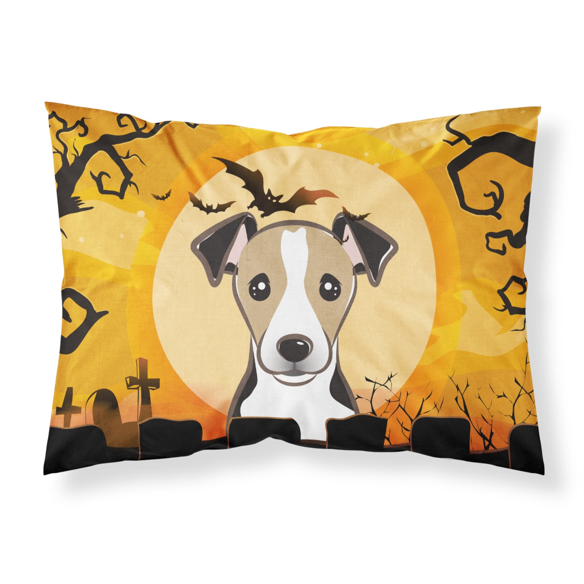 'Caroline'S Treasures Bb1819Pillowcase Halloween Jack Russell Terrier Fabric Standard Pillowcase, Large, Multicolor'