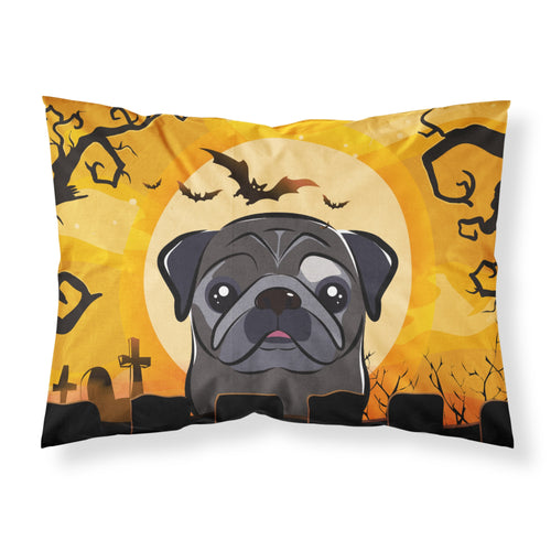 'Caroline'S Treasures Bb1821Pillowcase Halloween Black Pug Fabric Standard Pillowcase, Large, Multicolor'