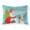 'Caroline'S Treasures Bb1822Pillowcase Snowman With Jack Russell Terrier Fabric Standard Pillowcase, Large, Multicolor'