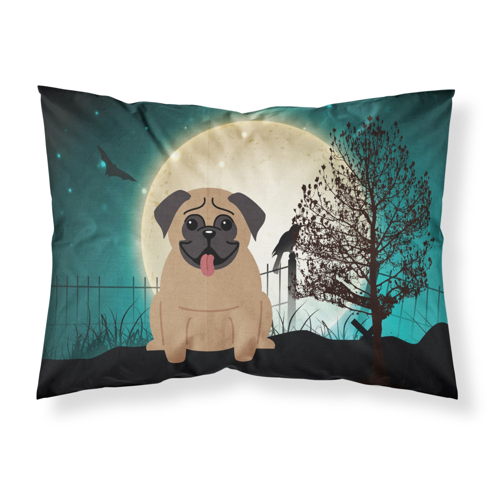 'Caroline'S Treasures Halloween Scary Pug Brown Fabric Standard Pillowcase Bb2195Pillowcase, Multicolor'