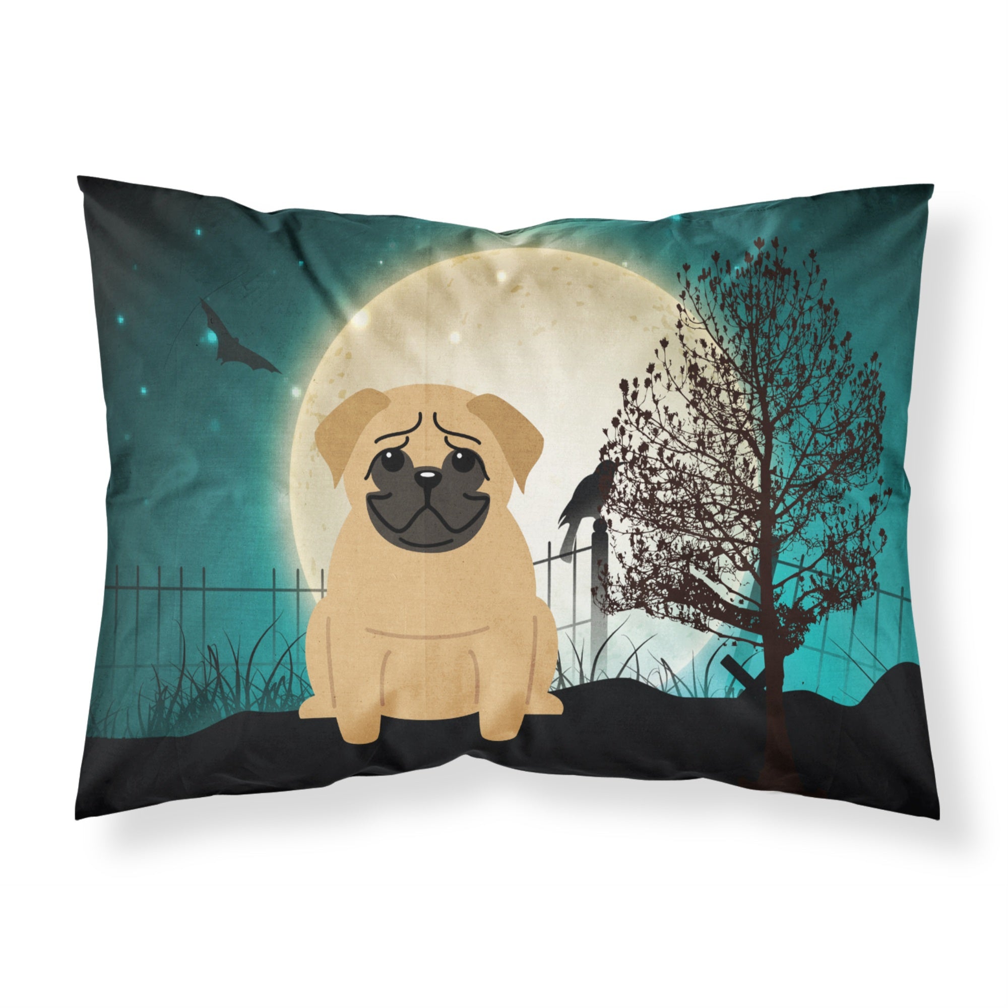 'Caroline'S Treasures Halloween Scary Pug Brown Fabric Standard Pillowcase Bb2197Pillowcase, Multicolor'
