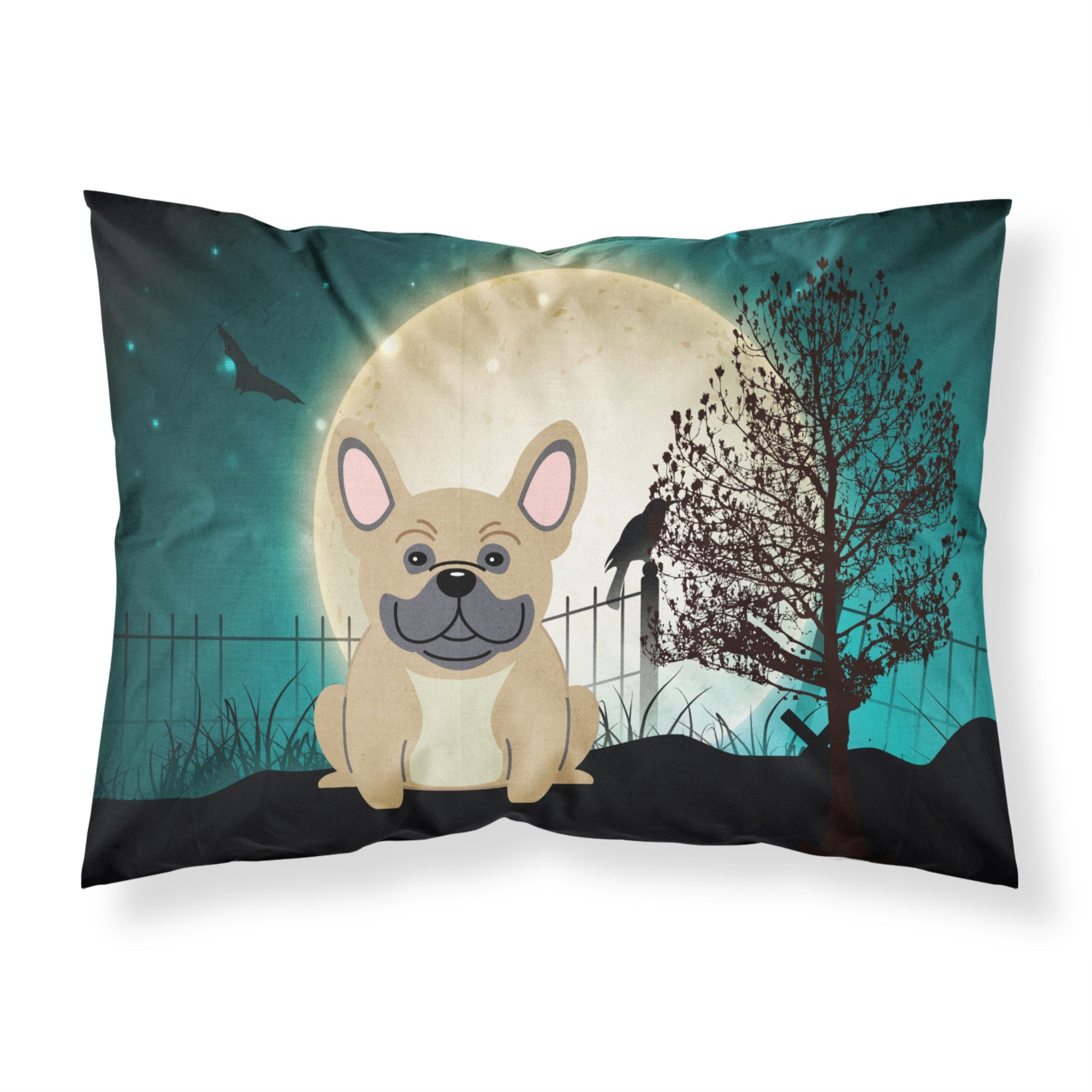 'Caroline'S Treasures Halloween Scary French Bulldog Cream Fabric Standard Pillowcase Bb2200Pillowcase, Multicolor'