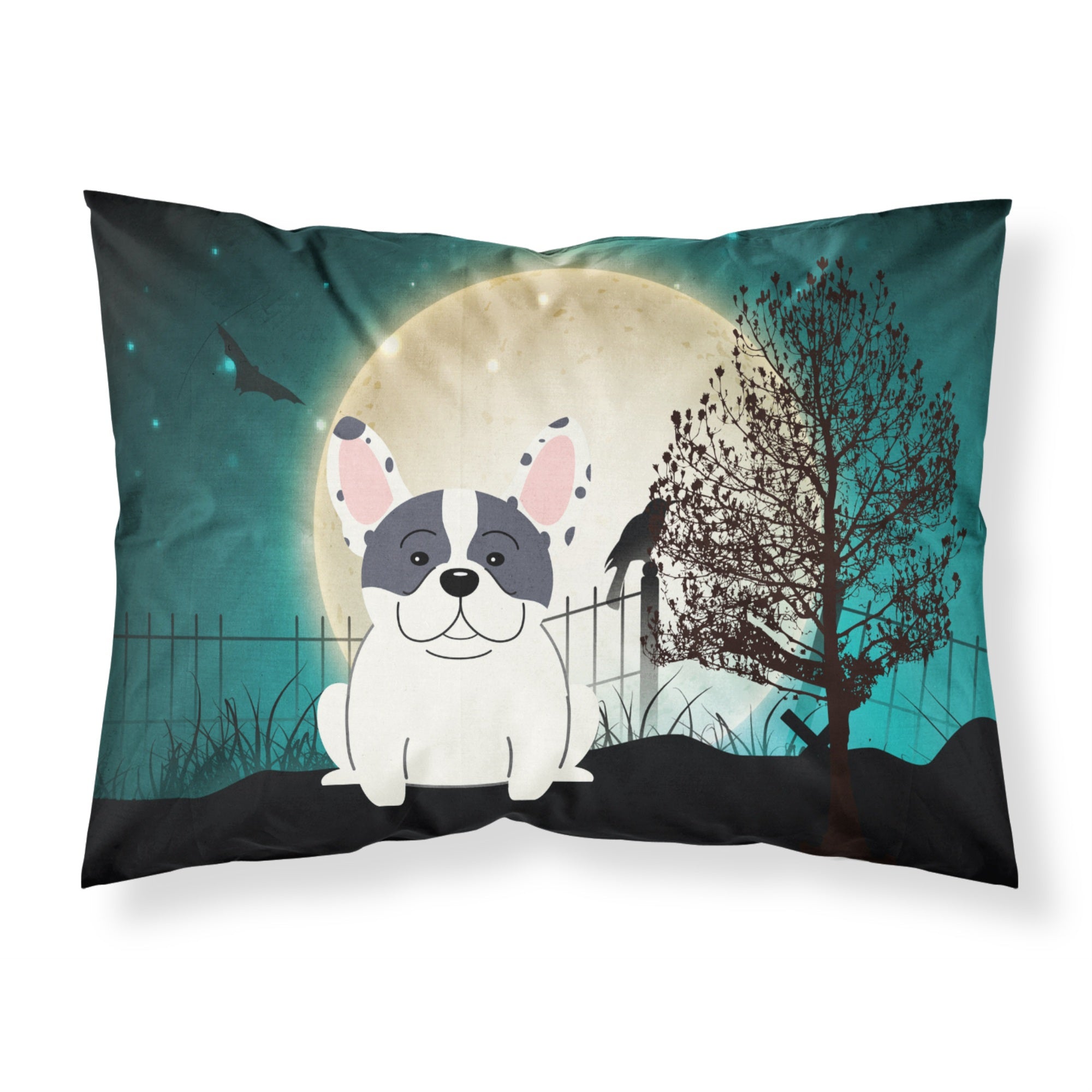 'Caroline'S Treasures Halloween Scary French Bulldog Piebald Fabric Standard Pillowcase Bb2201Pillowcase, Multicolor'