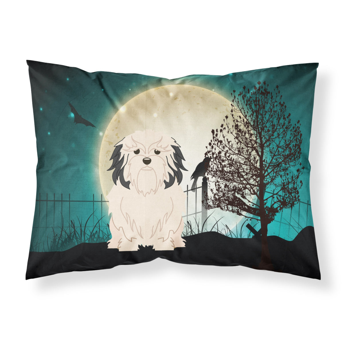 'Caroline'S Treasures Halloween Scary Lowchen Fabric Standard Pillowcase Bb2209Pillowcase, Multicolor'