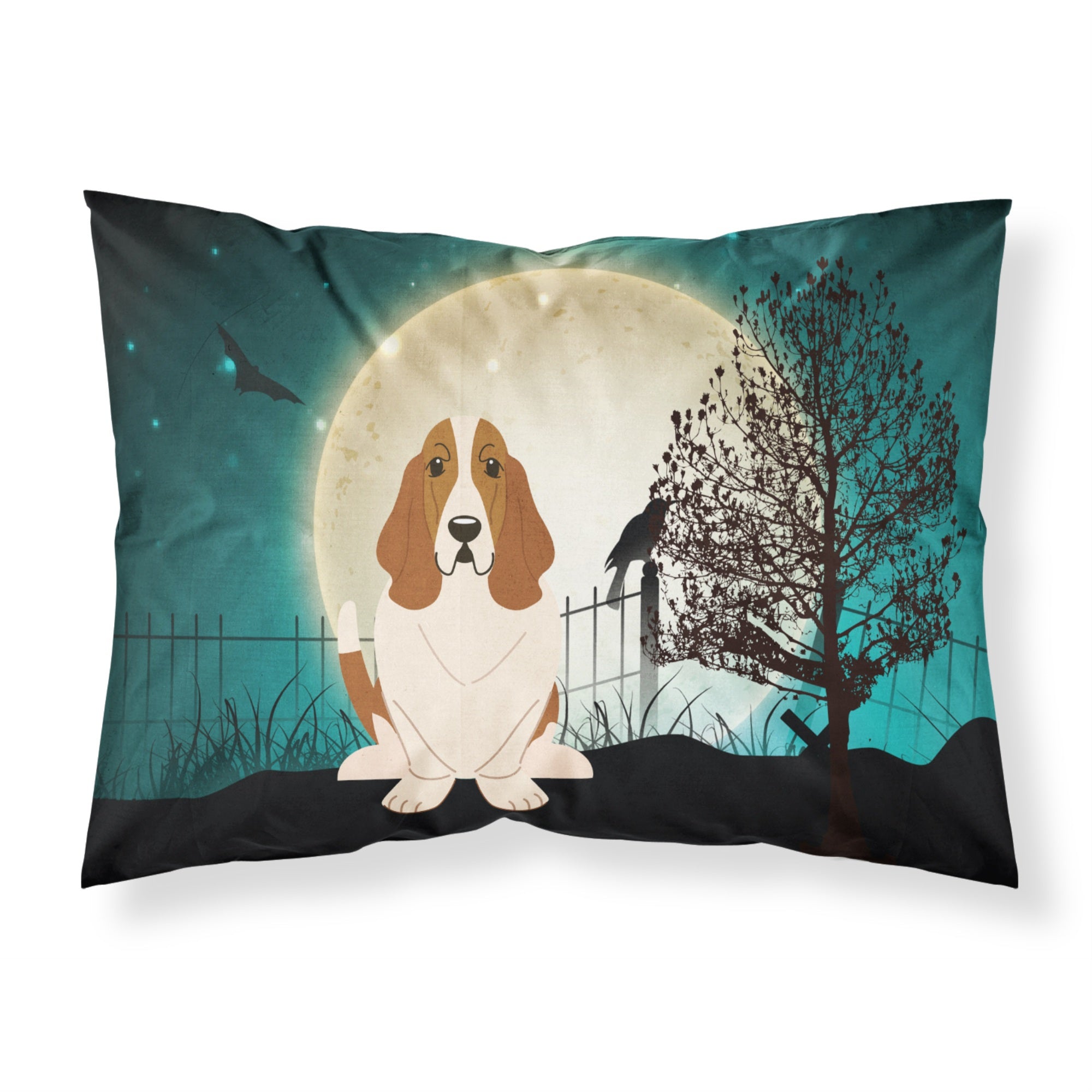 'Caroline'S Treasures Halloween Scary Basset Hound Fabric Standard Pillowcase Bb2211Pillowcase, Multicolor'