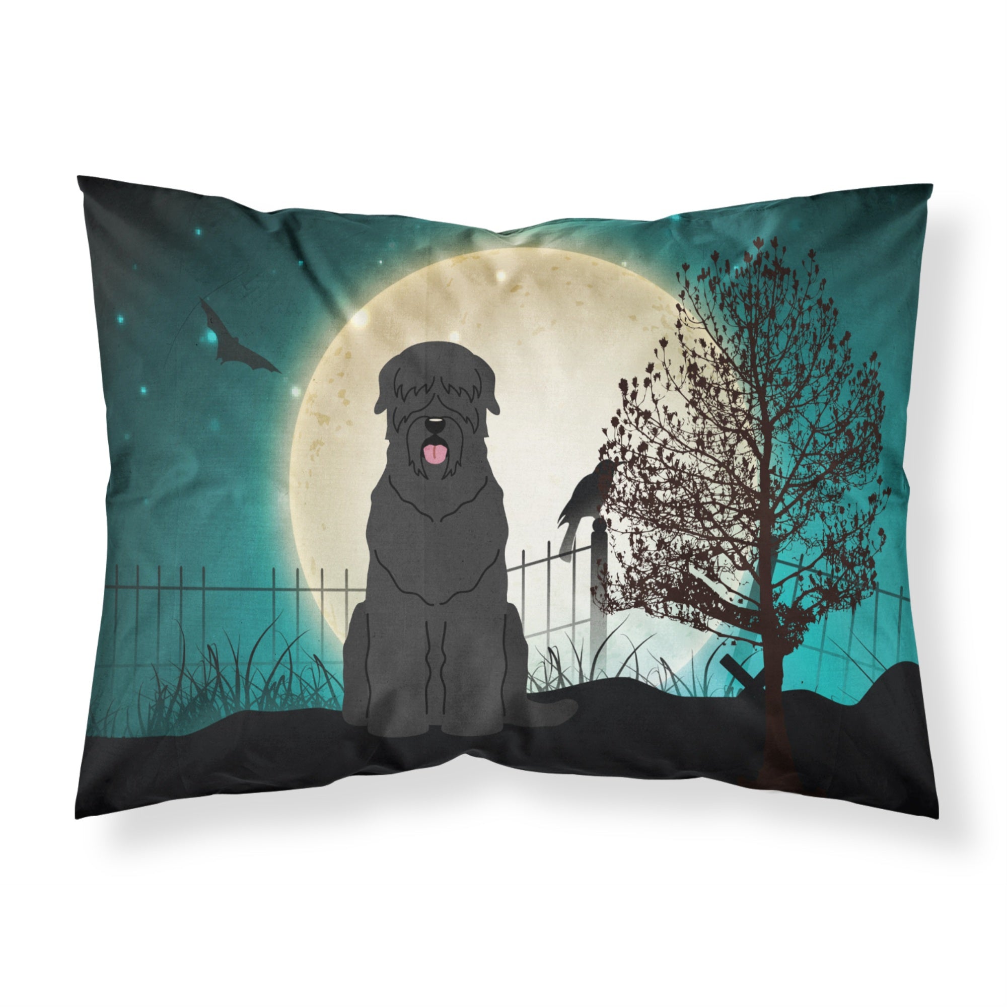 Caroline'S Treasures Halloween Scary Black Russian Terrier Fabric Standard Pillowcase Bb2216Pillowcase