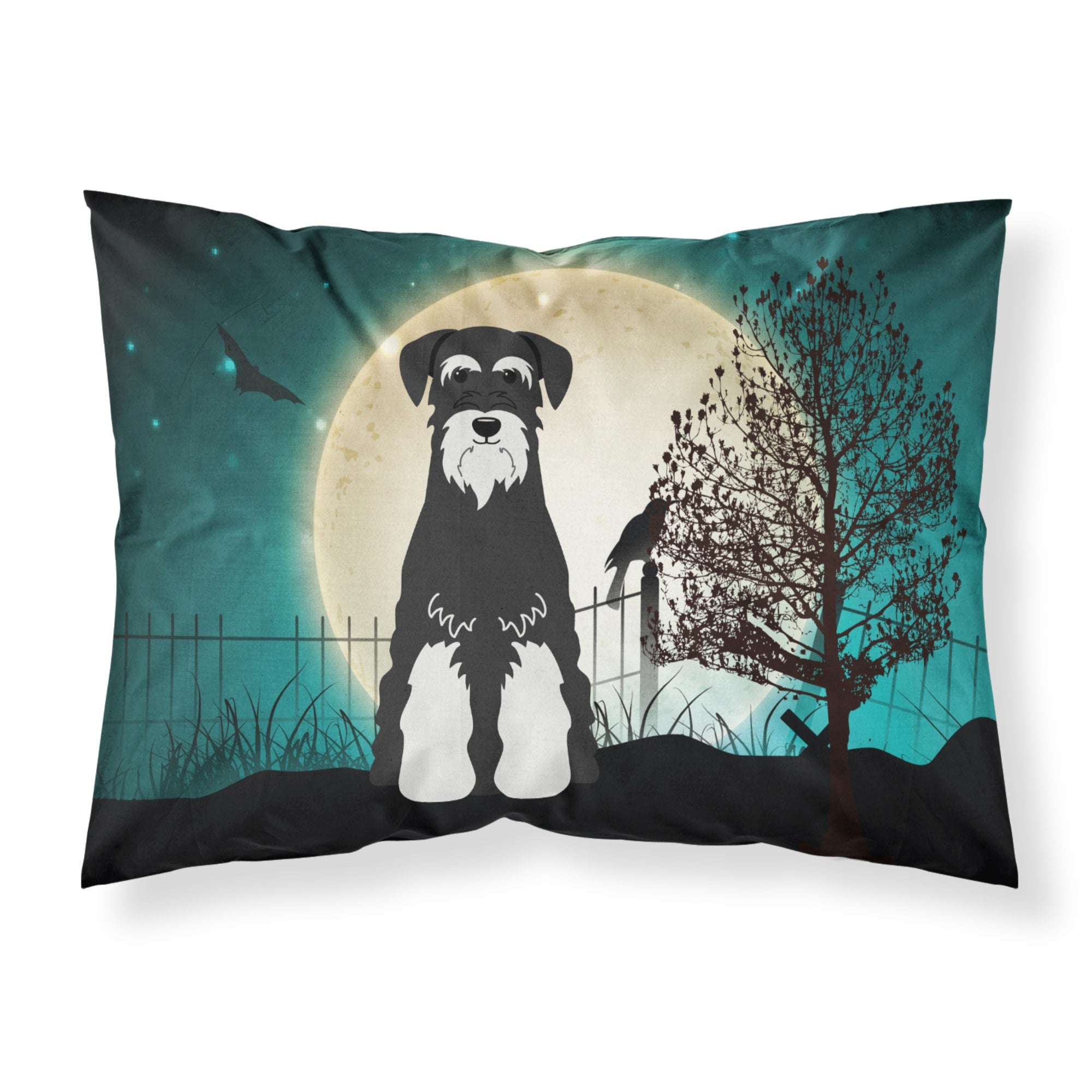 'Caroline'S Treasures Halloween Scary Schnauzer Salt And Pepper Fabric Standard Pillowcase Bb2223Pillowcase, Multicolor'