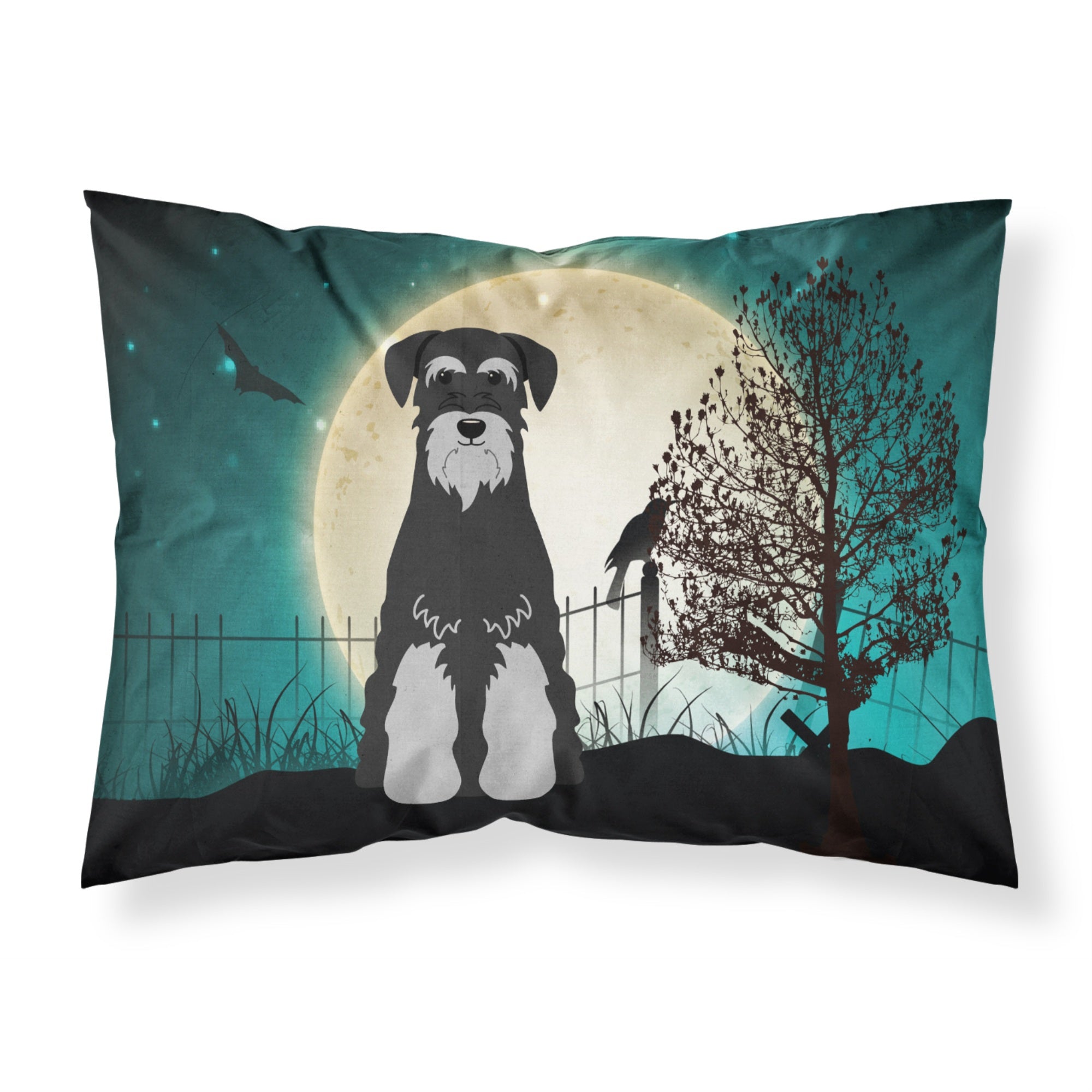 'Caroline'S Treasures Halloween Scary Schnauzer Black Grey Fabric Standard Pillowcase Bb2224Pillowcase, Multicolor'