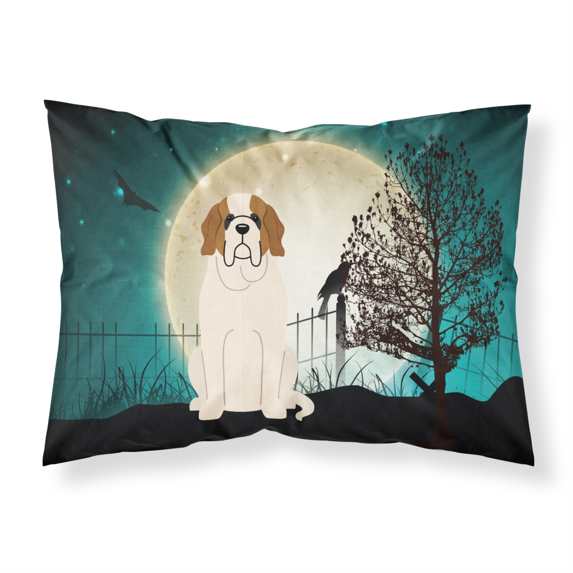 'Caroline'S Treasures Halloween Scary Saint Bernard Fabric Standard Pillowcase Bb2225Pillowcase, Multicolor'